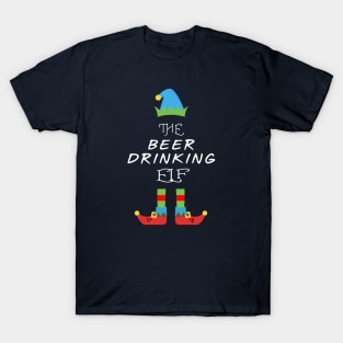 The Beer Drinking Elf Matching Family Group Christmas Party T-Shirt